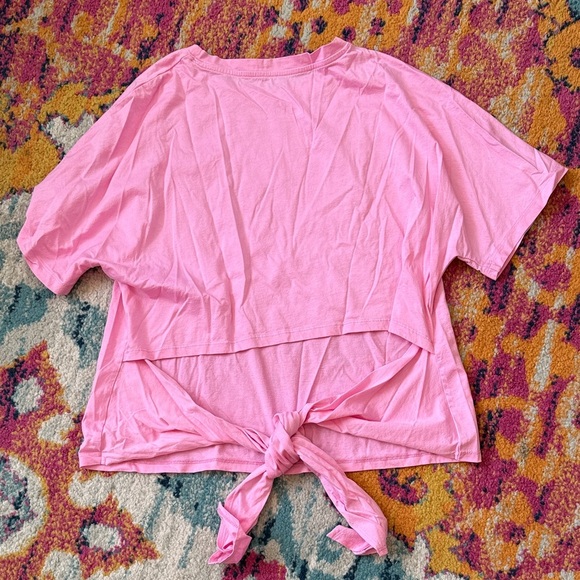 a new day Pink Short Sleeve Tie-Front Top - Picture 4 of 4